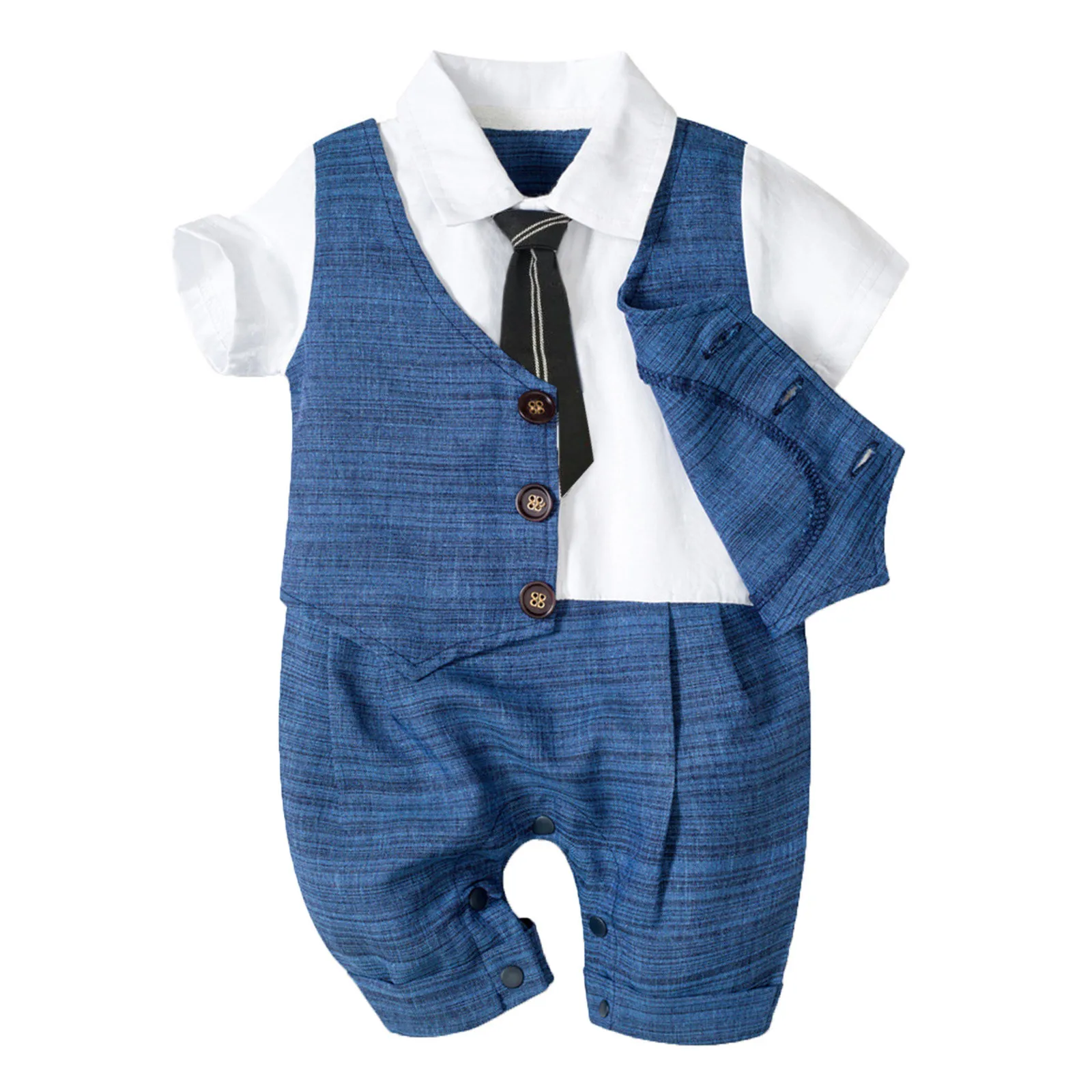 3 6 12 18 24 M Neugeborenen Baby Jungen Strampler 2025 Sommer Gentleman Infant Overall Taste Strampler Baby Outfits Anzug junge Formelle Kleidung