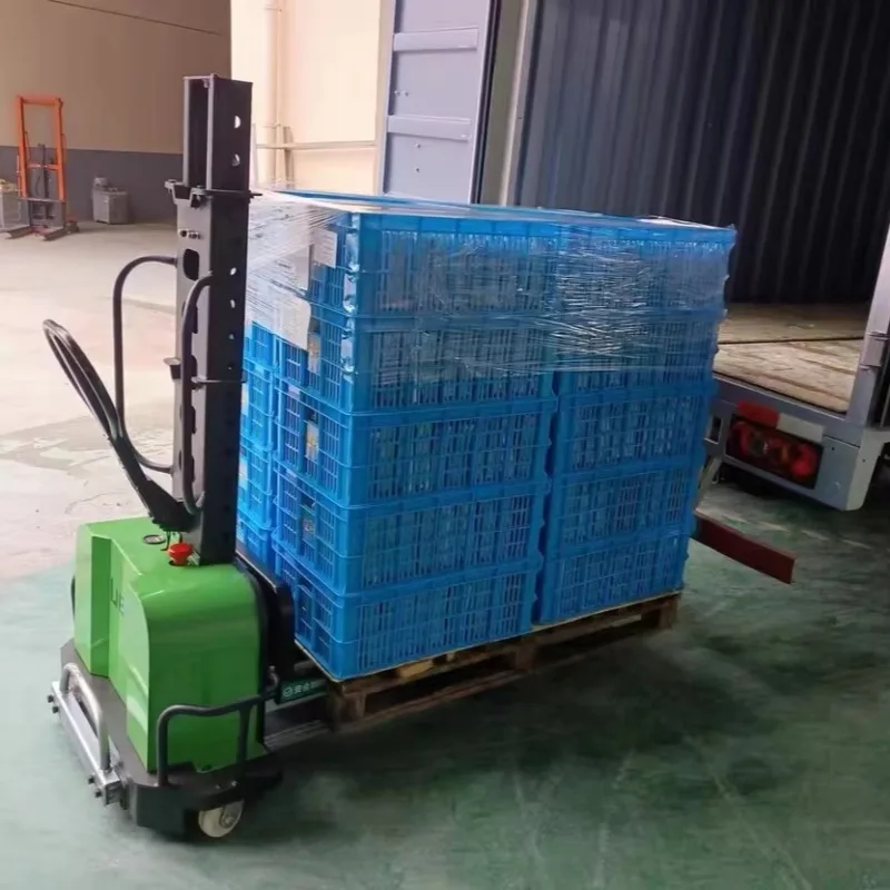 Industrial Cargo Pallet Lifter Manual Hydraulic Stacking Forklift Robust Pressure Resistant Main Frame Adjustable Lifting Height