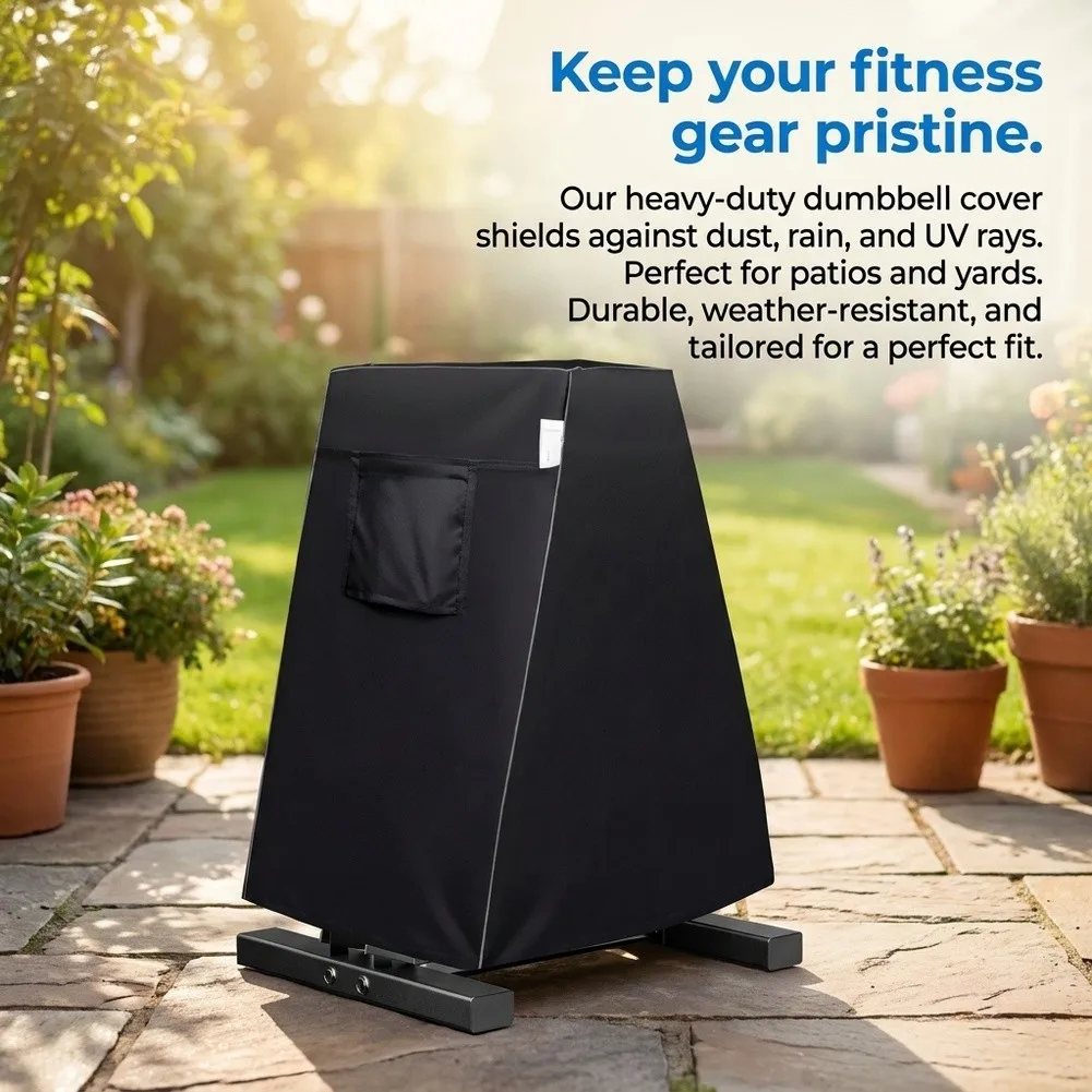 Ventilated Dumbbell Rack Cover for A-Frame 6-Tier Triangle For Gym Racks with Reflective Silver Trim and Drawstring