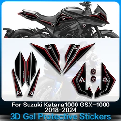 3D Gel Stickers For Suzuki GSX-S1000S GSXS 1000S Katana 1000 2018-2024 Fairing Paint Protection Stickers Headlight Housing Decal