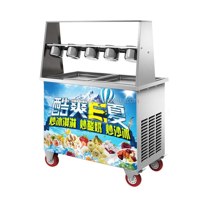 

Горячая продажа жареной машины для закусок Kios Square Pan, свернутая машина для мороженого