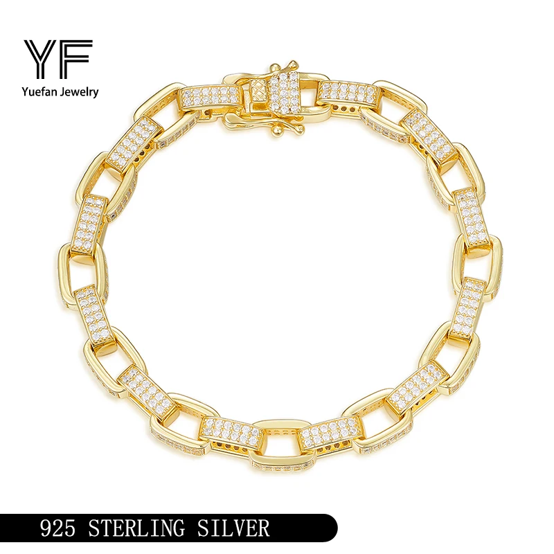 

Браслет в стиле хип-хоп, женские браслеты из стерлингового серебра 925 пробы, ювелирные изделия из муассанита, подарки на День святого Валентина, Рождество, день рождения