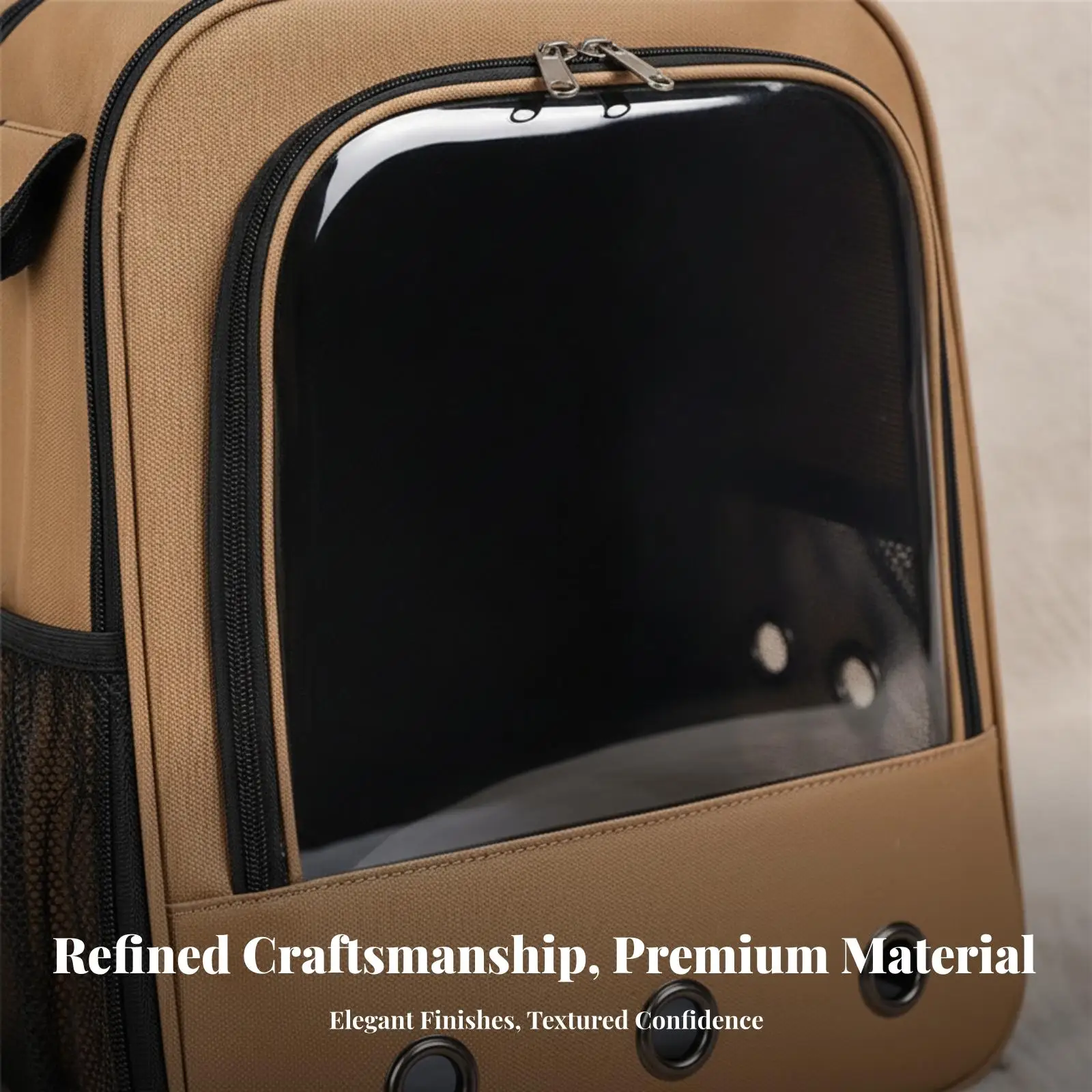 Pet Carrier Backpack for Cat Puppy Small Dog with Breathable Mesh and Durable PVC Oxford Material