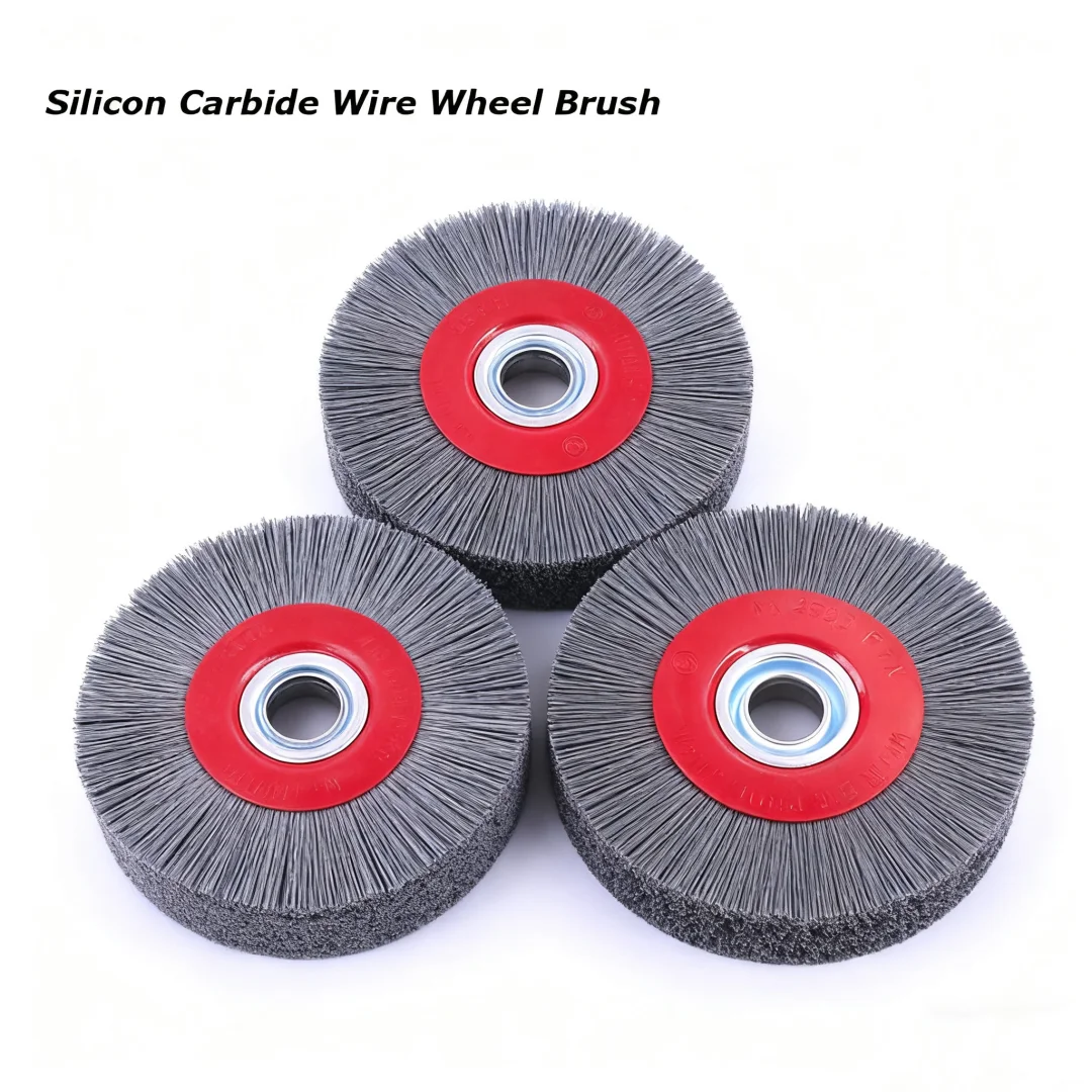 

Dia130/200mm Silicon Carbide Abrasive Wire Polishing Flat Circular Brush Wheel For Wood Rust Stainless Steel Alumina Deburring