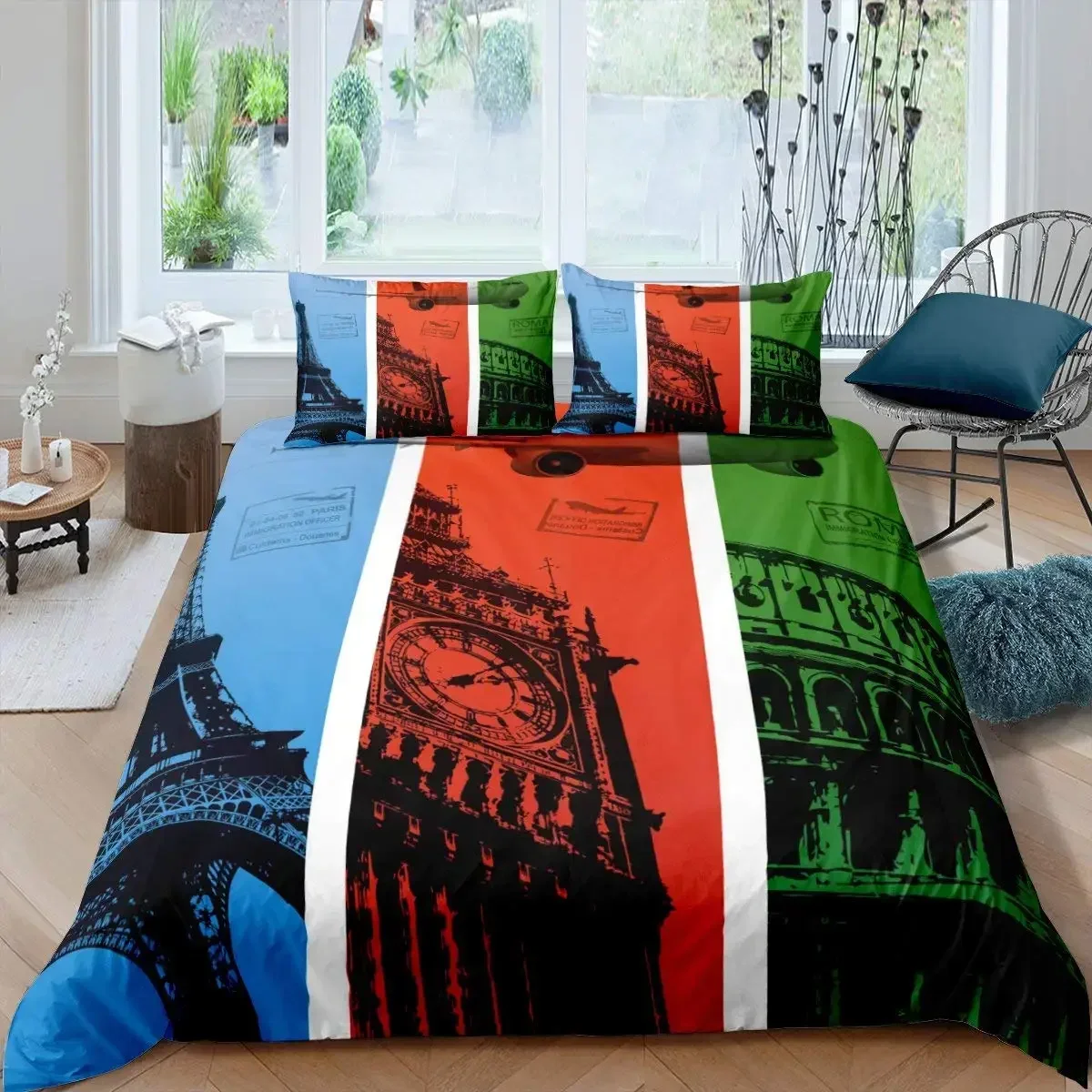 

London Telephone Booth Comfortable Duvet Quilt Cover Pillowcase Bedding Set Children Bedroom Decoration Home Textile