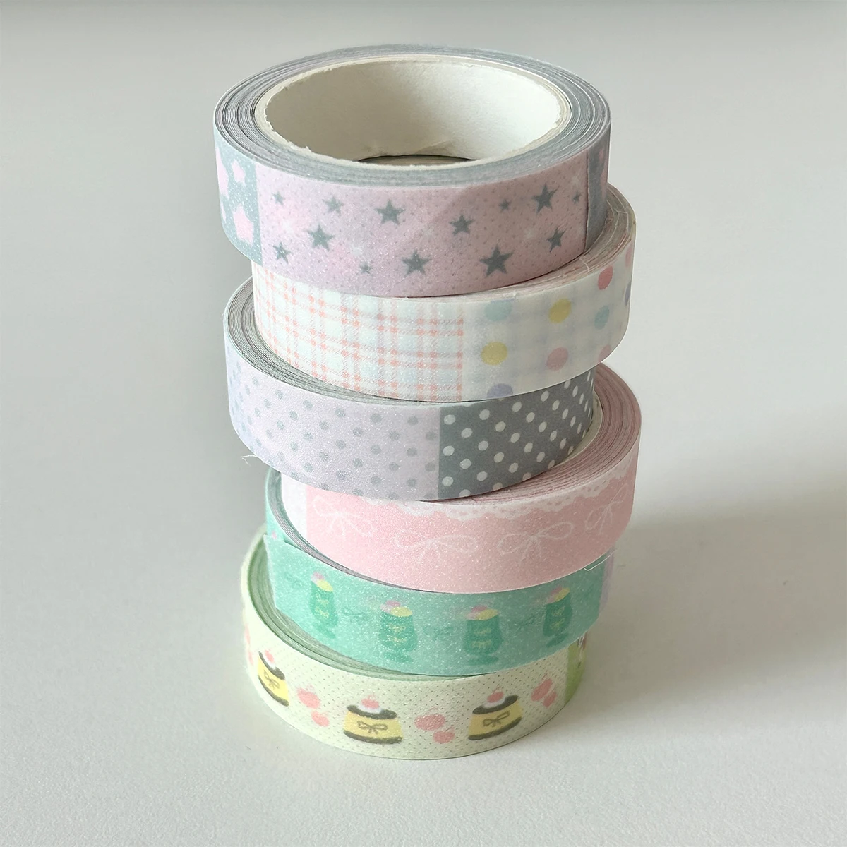 WAKAWAKA Sparkling Sand Washi Tape 12mm x 3.5m Narrow Decorative Tape with Release Paper for Scrapbook Journal Planner DIY