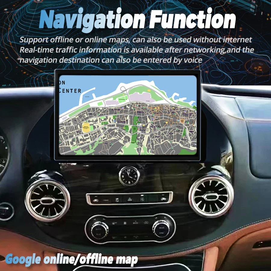 13,3-дюймовый автомобильный радиоприемник Android Audio для Mercedes Benz Vito 116 W447 2016, стерео Gps Carplay, навигация, мультимедийный плеер, головное устройство