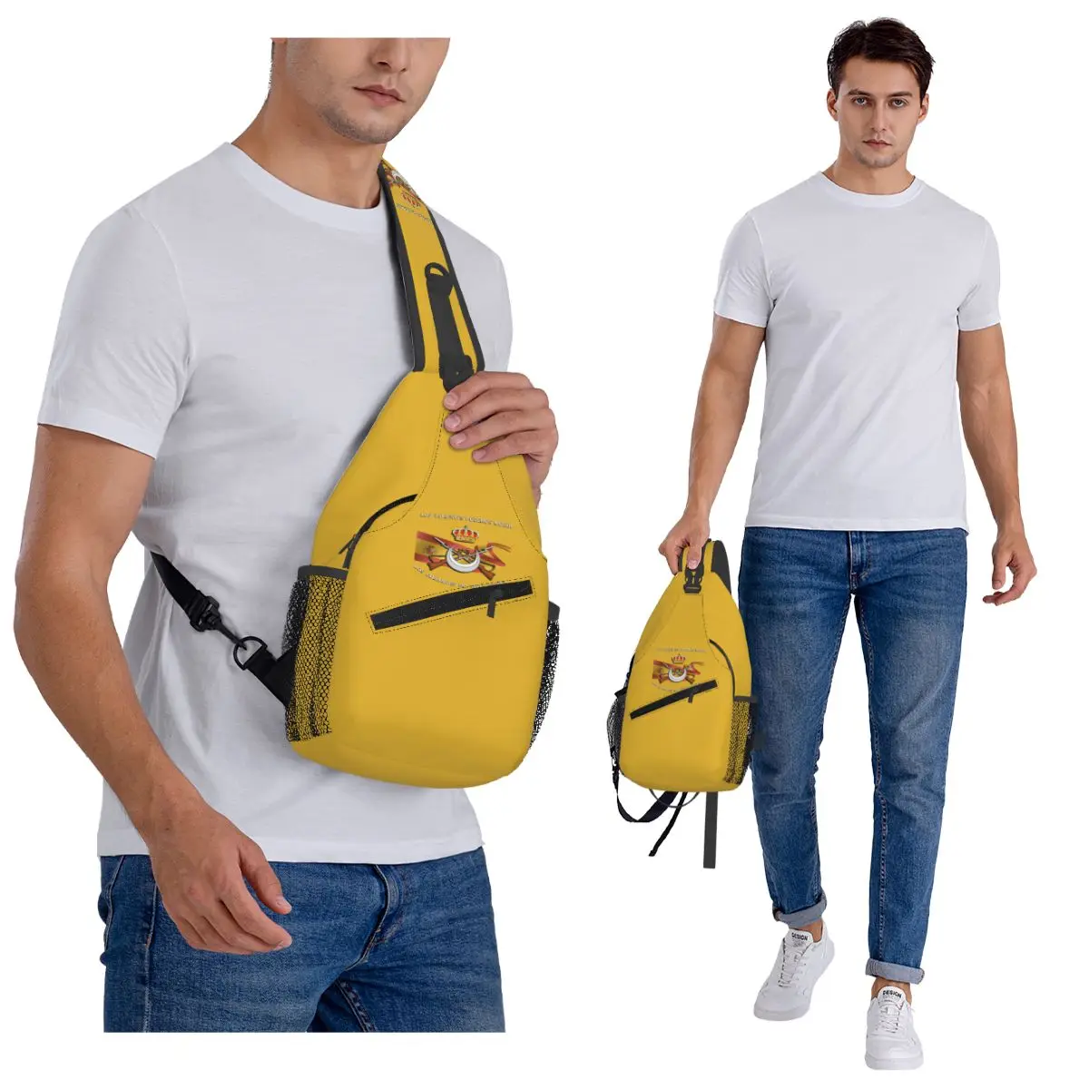 

Флаг испанского легиона, армейская гордая нагрудная сумка, мужской рюкзак через плечо на слинге, нагрудная сумка, дорожный походный рюкзак, сумка на плечо