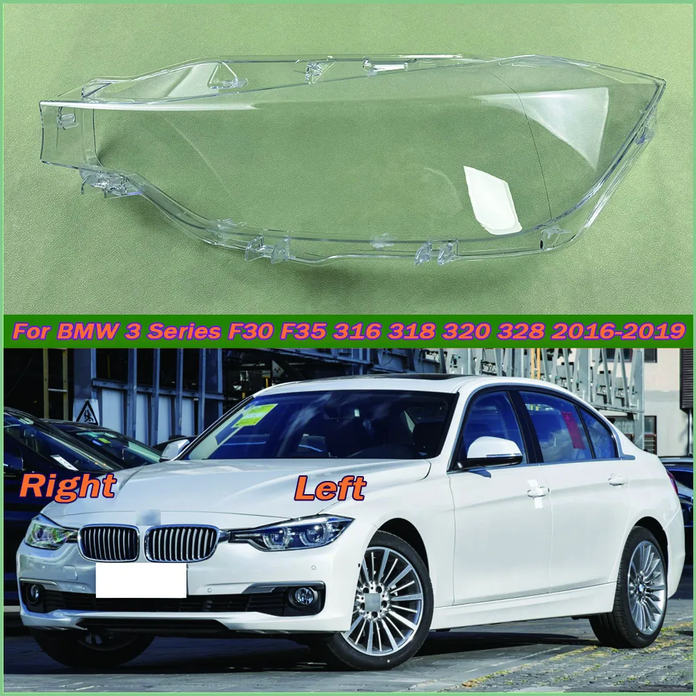 

For BMW 3 Series F30 F35 316 318 320 328 2016-2019 Car Accessories Headlight Lamp Shade Headlamp Lampshade Cover Lens Plexiglass