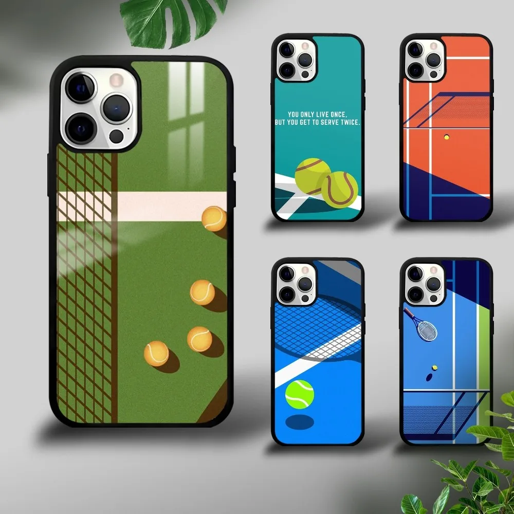 

Love Tennis Art Phone Case For iPhone 16 15 14 13 12 11 Pro Xs Max Mini Plus Celulares Hard Funda