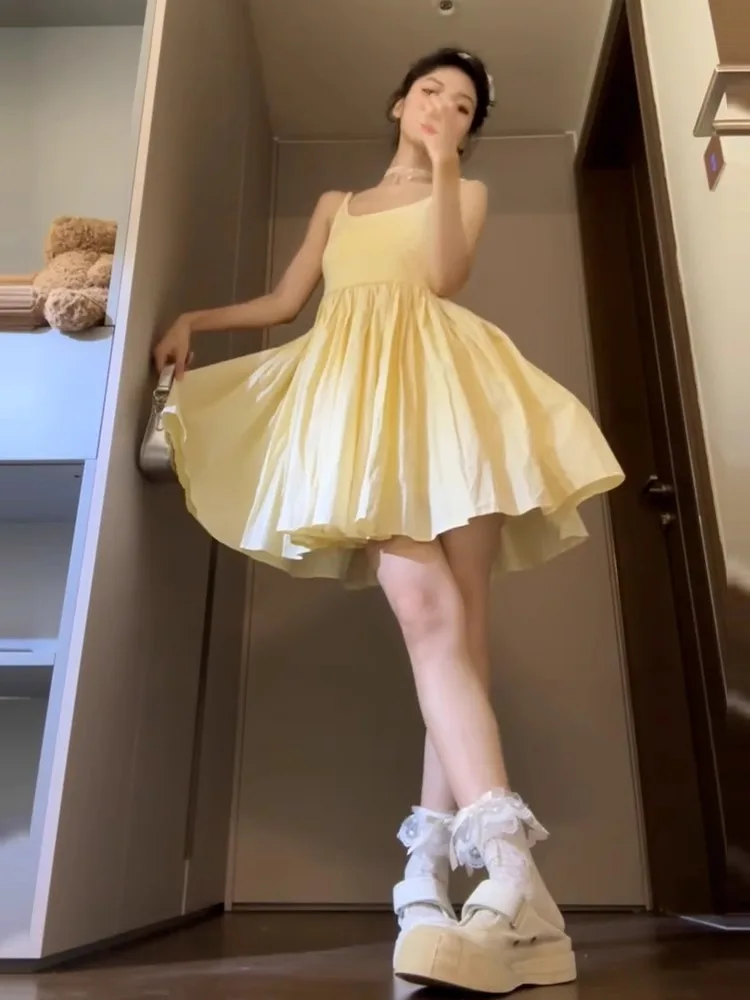 فساتين نسائية بدون أكمام فستان ربيعي على الطراز الفيكتوري من القطن الجوفاء مشد بأشرطة معانقة على الورك شكل تحكم أنيق #2