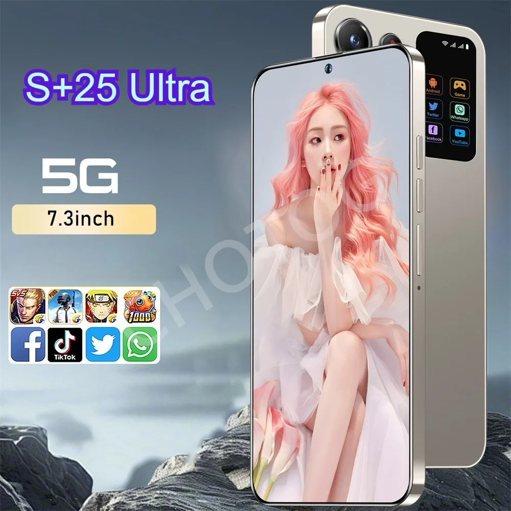 

Cellphone Case For S+ 25 Ultra Original 7.3inch 4G 5G Dual Sim Card Standby 72MP+108MP Android 14 Global Version 7800mAh Battery