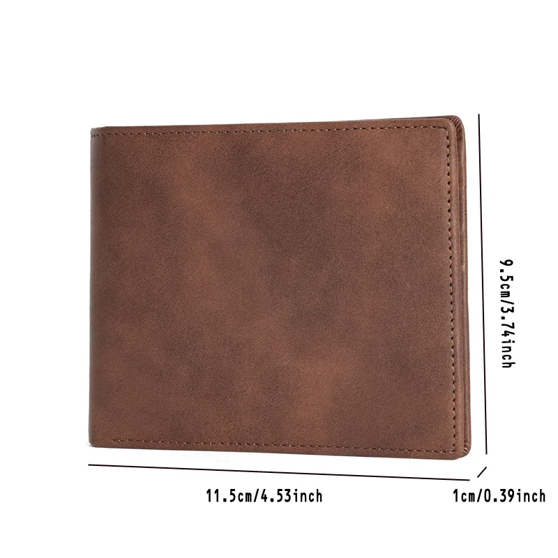 Men's Customized Vintage Wallet PU Wallet Customized Photo LOGO Name Mens Vintage Bifold Wallet-Gift For Him