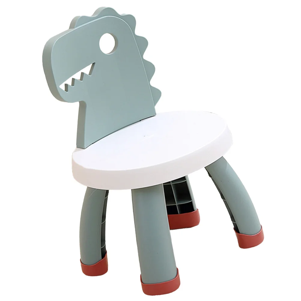 Children Chair Toddler Back Cartoon Dinosaur Kids Stool Portable Step Closet Safe Rounded Corners PP PVC Material Lightweight