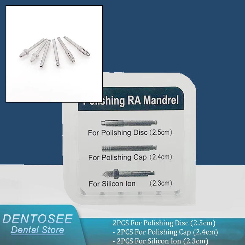 

6PCS Dental RA Mandrel for Polishing Super Roots Canal with Silicon Ion Cap Precision Technology Dental Equipment