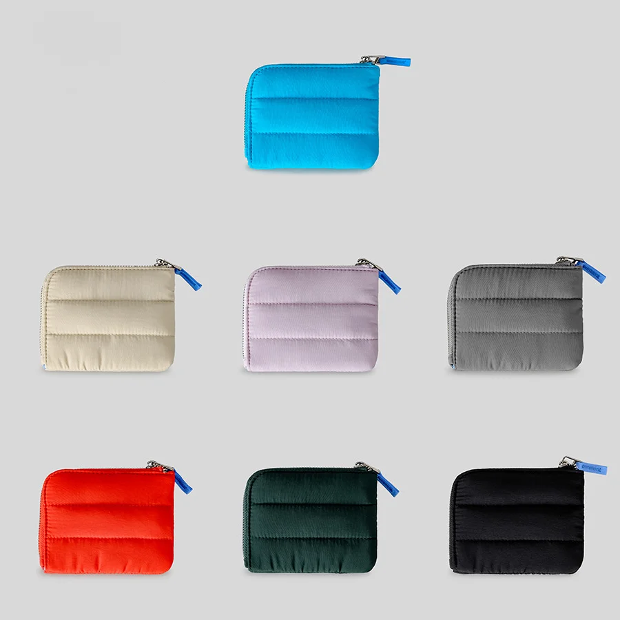 Niedliche, gesteppte, gepolsterte Geldbörsen für Damen, weiche Nylon-Puffer-Geldbörsen für Mädchen, Bonbonfarben, Mini-Geldbörse, Trend 2025,