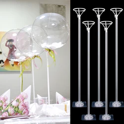 5Set Balloon Stand Kits Balloon Sticks with Self-stick Base Desktop Balloon Stand for Wedding Birthday Baby Shower Party Decor