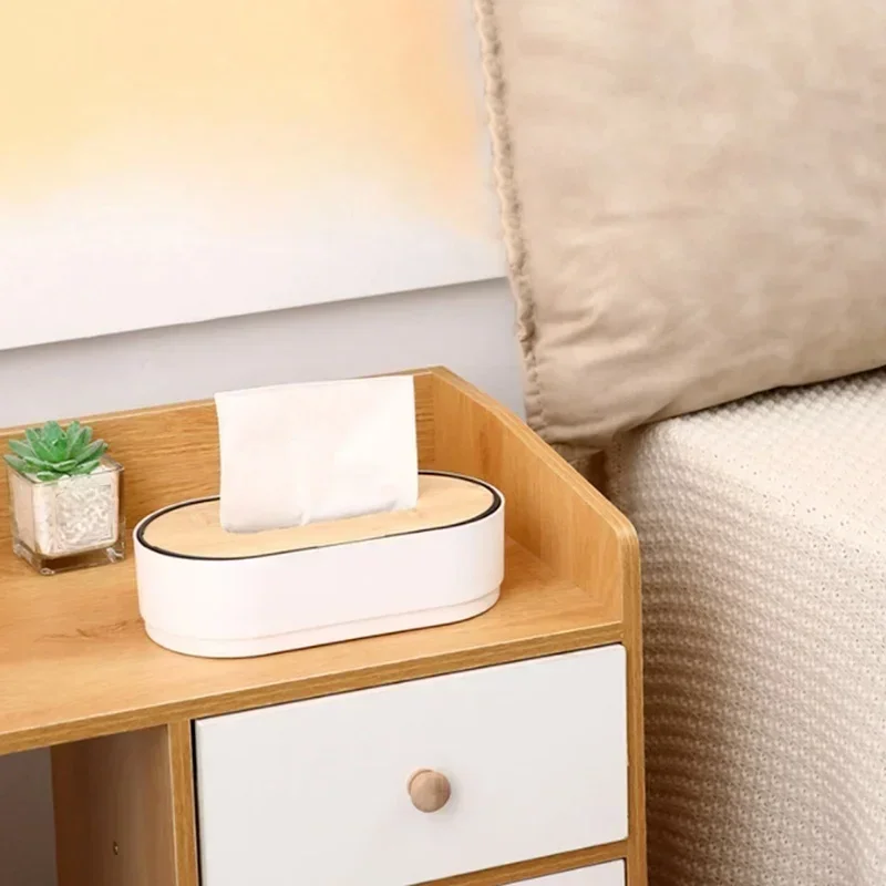 Tissue Box Holder Bamboo Cover Toilet Paper Box Napkin Holder Case Tissue Paper Dispenser Paper Towel Storage Box Tissue Boxes