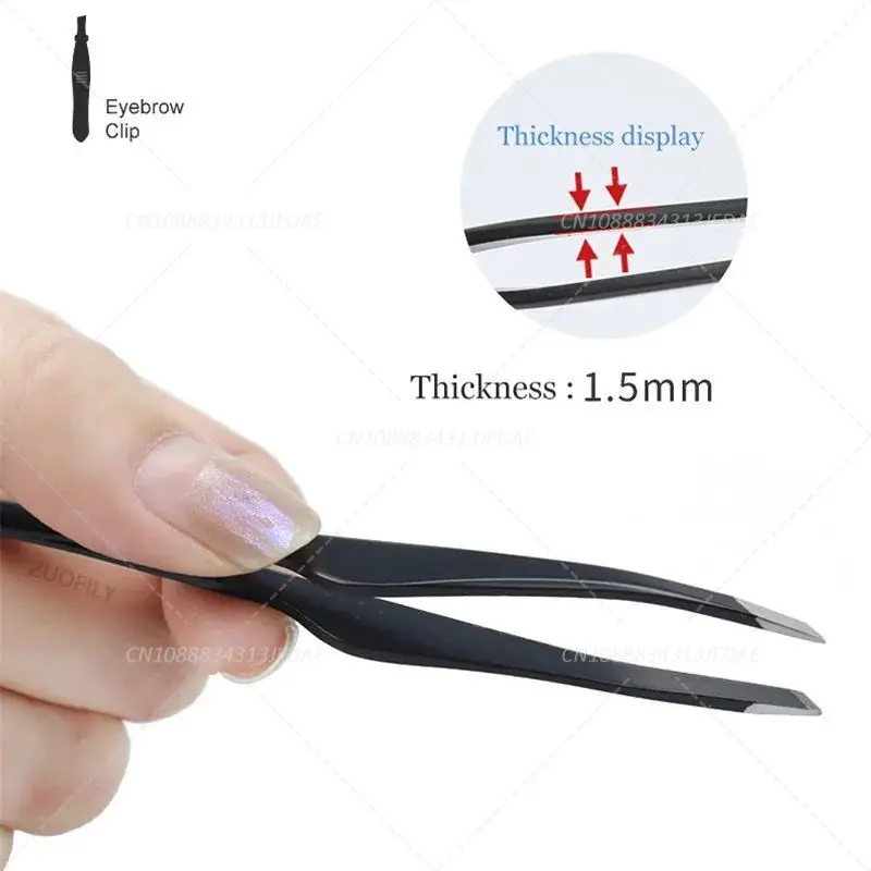 

Stainless Steel Eyebrow Grooming Tweezers Slant Tip Makeup Tools for Eyelashes Double Eyelid Stickers Hair Removal Beauty Care