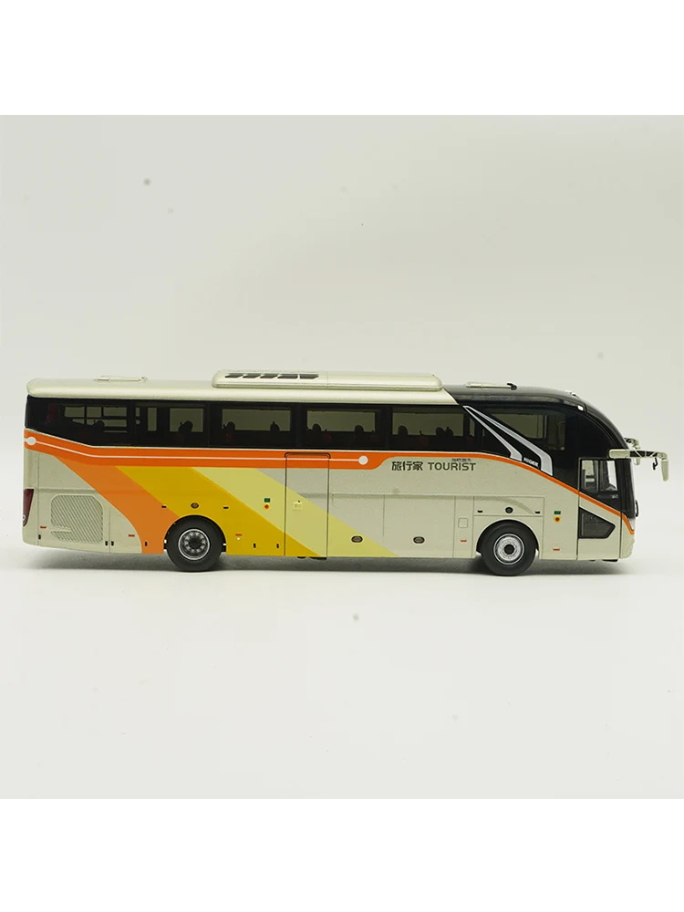 Original Factory 1/42 New Arrival Special Price Die-cast Metal Golden Dragon Traveler Bus Model Furniture Display Collection