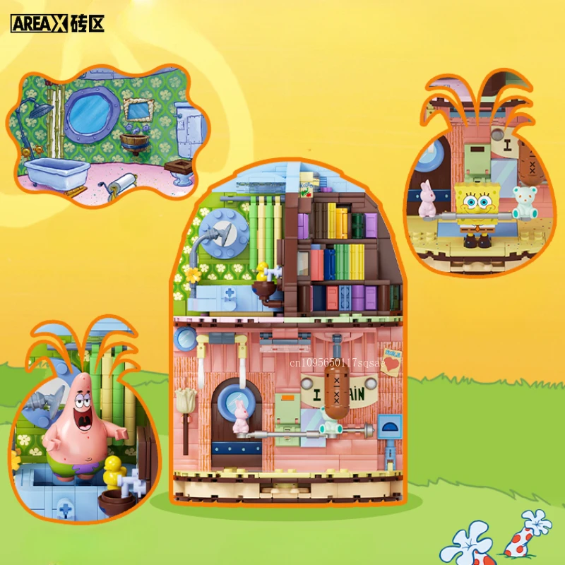 Bob l'éponge SquarePants ananas maison blocs de construction édition phare assemblage pour enfants Puzzle jouet modèle cadeau blocs de construction