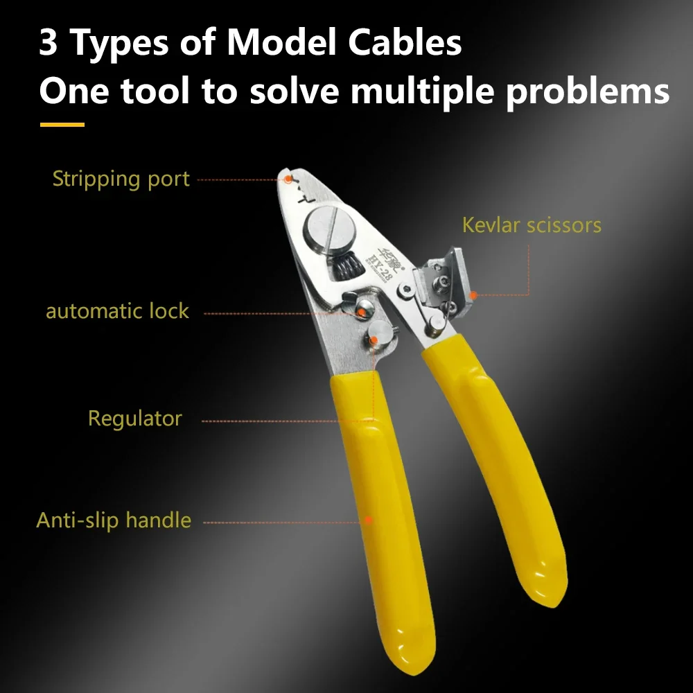 OPTFOCUS 4 IN 1 Fiber Stripper Pliers FTTH Tools Optical Cable Stripper 0.9mm 2.0mm 3.0mm Fiber Optic Tool