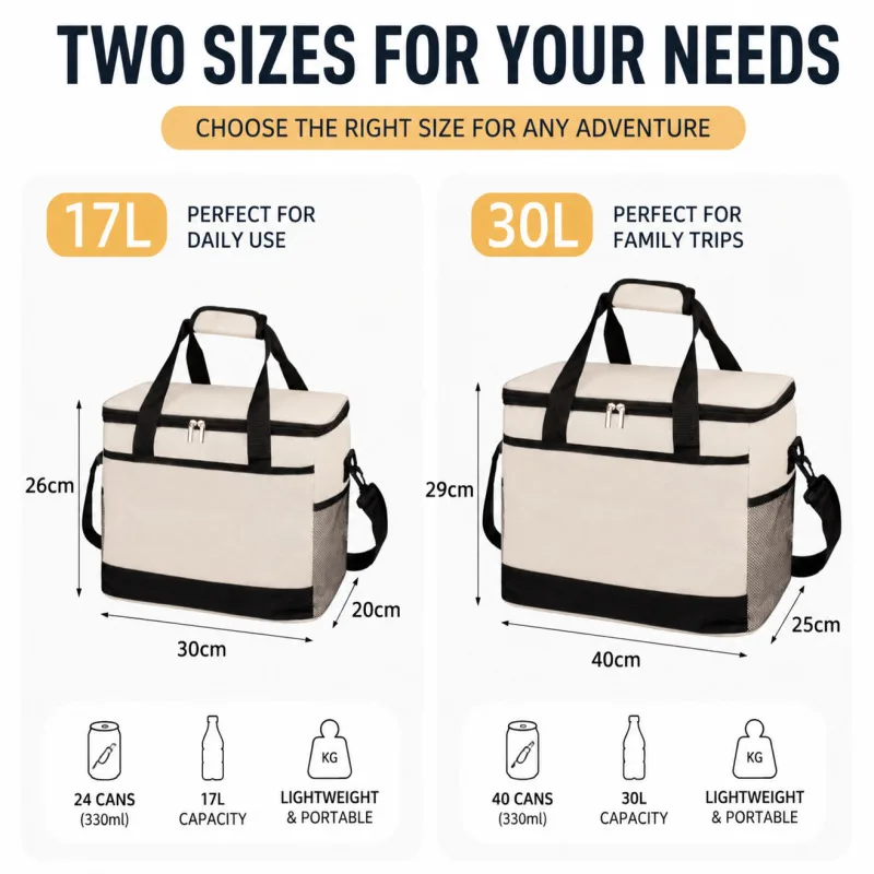Outdoor Large capacity Cooler bag Waterproof Oxford cloth insulated bag for car use refrigerator ice pack outdoor camping picnic