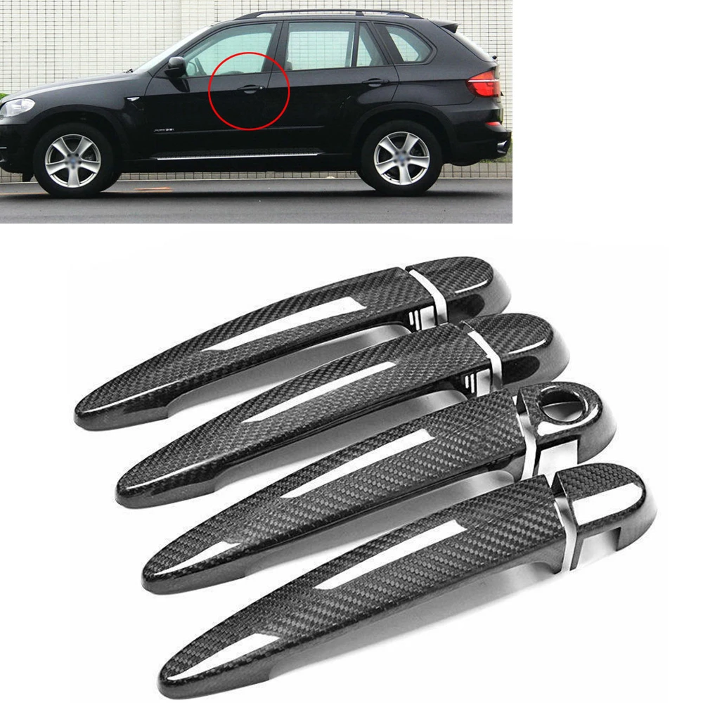 

Real Dry Carbon Fiber Car Exterior Handle Cover Trim Shell Cap For BMW X6 M E71 2008-2013 With Light & Intelligent Key 4 Door