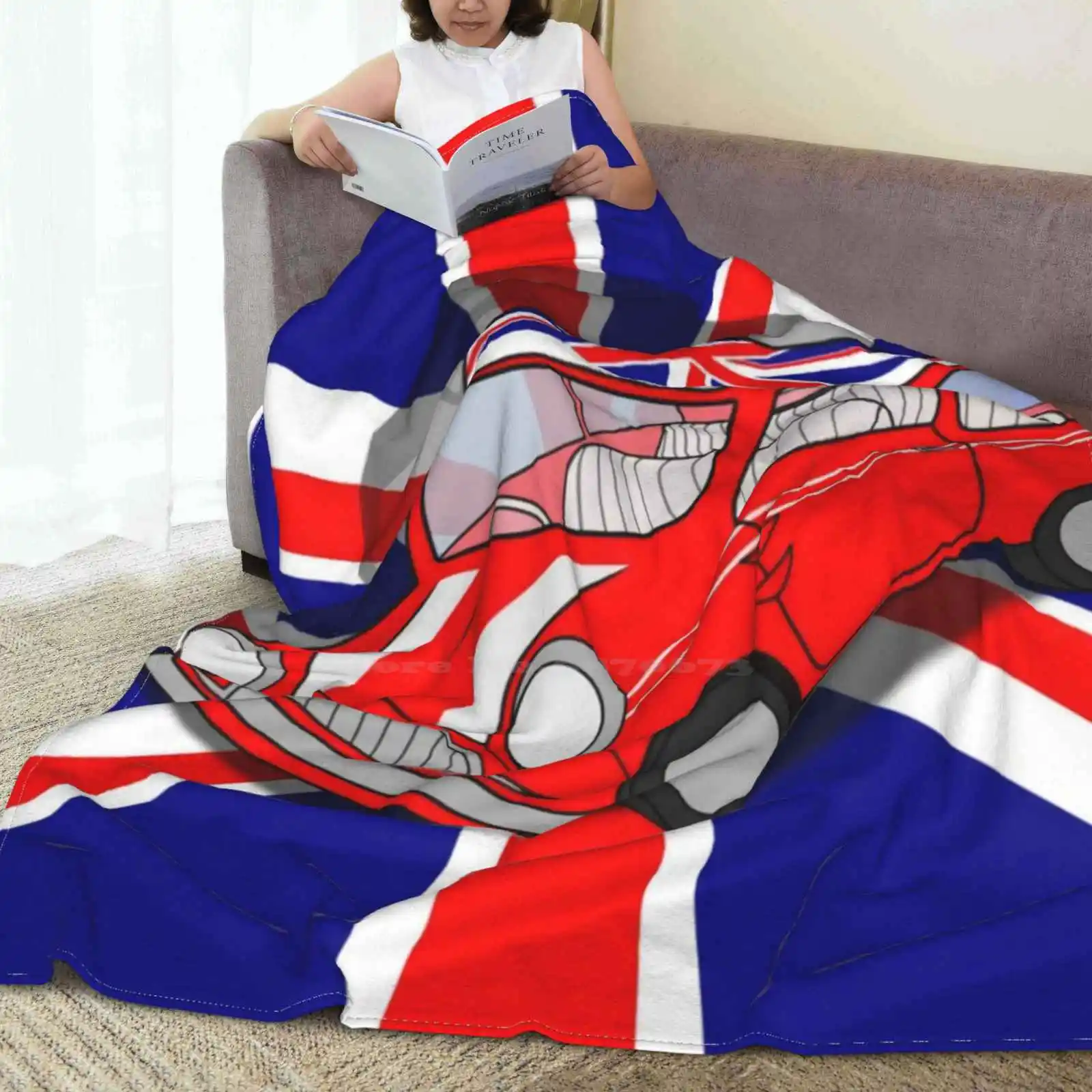 Mini Cooper For Home Sofa Bed Camping Car Plane Travel Portable Blanket Flag Mini Cooper Simple Cars Graphic British Car