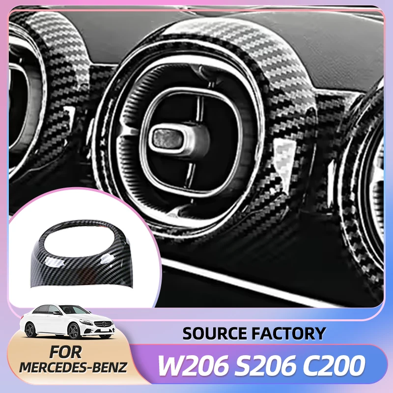 

Hot Interior Stickers For Mercedes Benz C Class W206 S206 C200 C220 C300 2022 2023 Car Dashboard AC Air Outlet Vent Ring Frame C