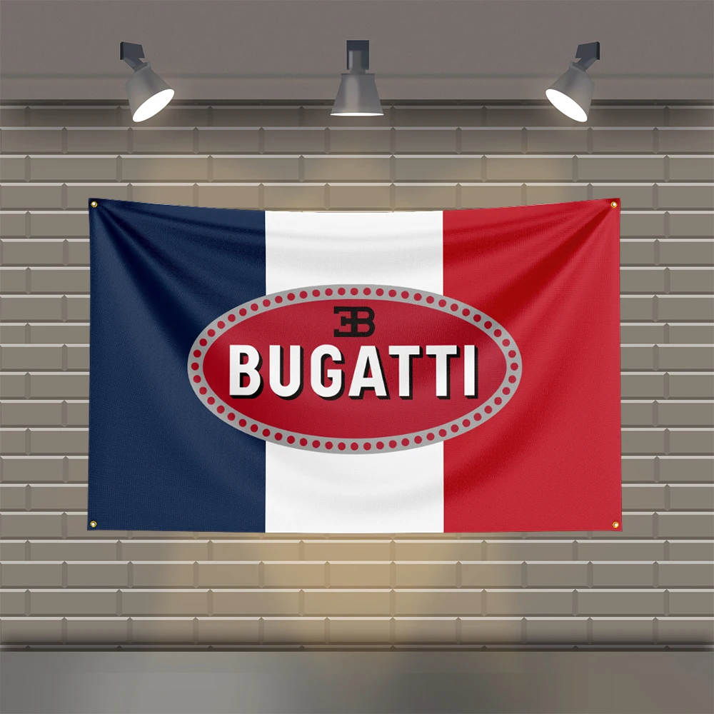 3x5 Ft B-Bugattis Racing  Flag Polyester Printed Cars Flags for Room Garage Decor