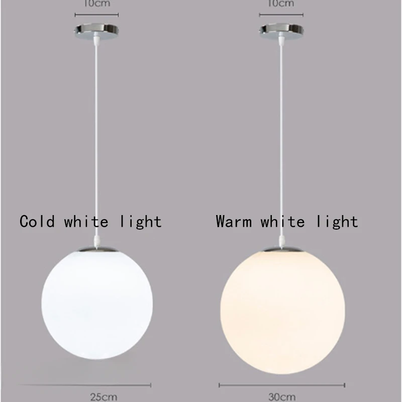 

Nodic Minimalist Pendant Light LED Glass White Ball Hanging Lamps for Living Room Modern Bedroom Pendant Lamp Indoor Lighting