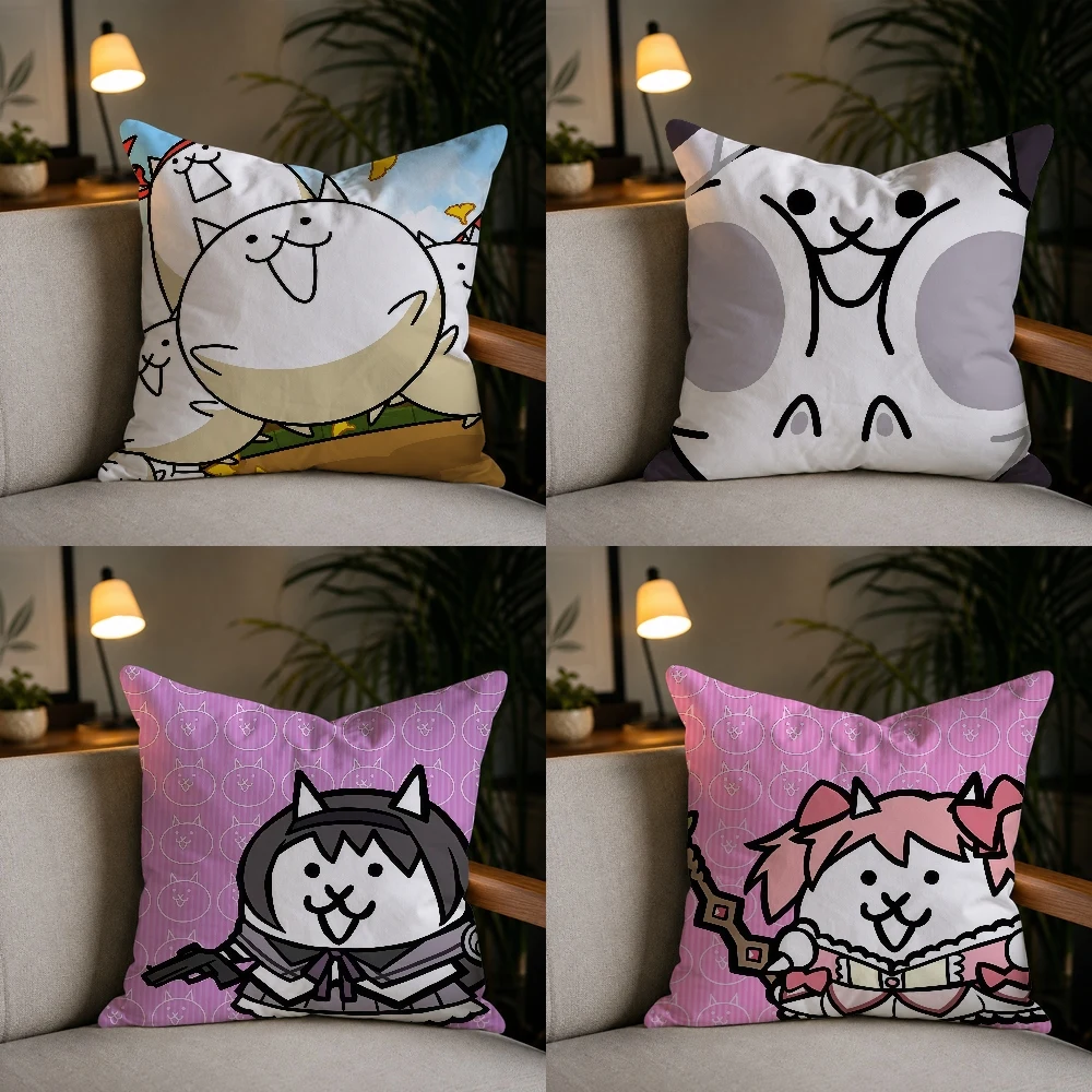 Game The B-Battle Cats Pillow Case Plush Pillow Cases Home Decoration Pillow Cover for Sofa Bed Chair Living Room