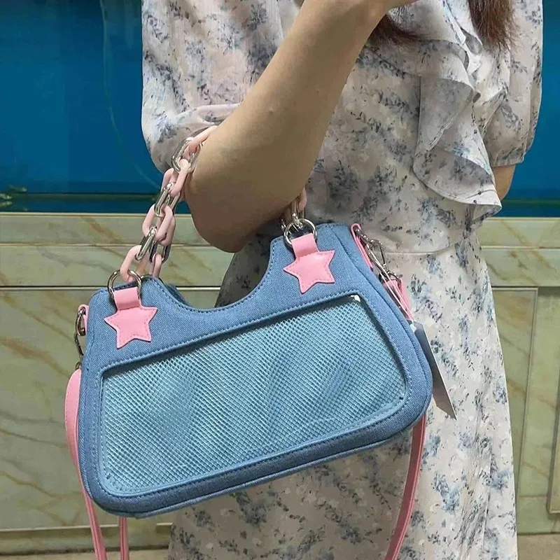 Bolsos de compras de mezclilla para mujer, bolso de hombro Hobo de diseñador de gran capacidad, bolso cruzado de lujo pequeño