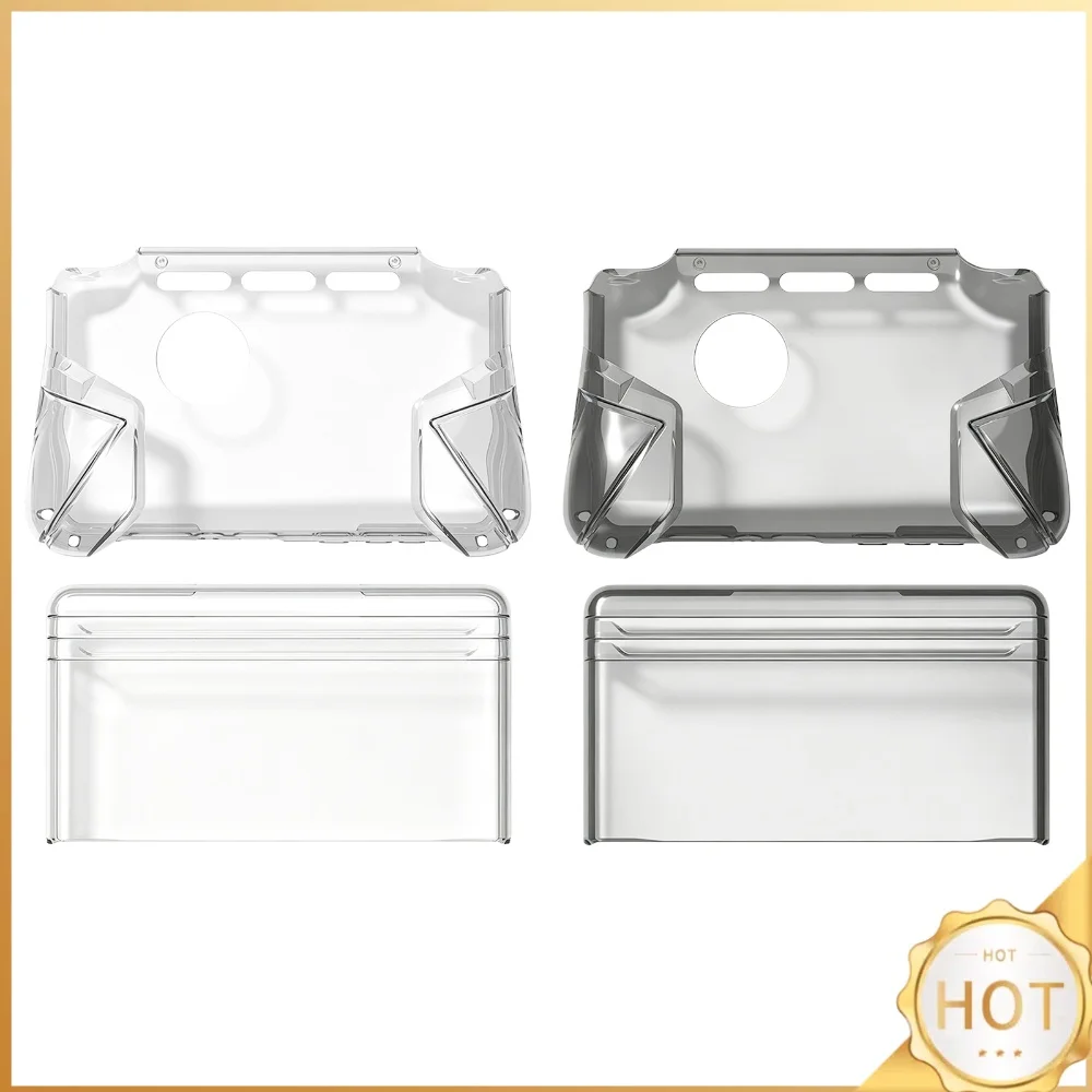 For AYN Thor Case TPU Protective Cover Clear Dual Screen Handheld Console Shell with Ergonomic Grip Anti-Slip Design