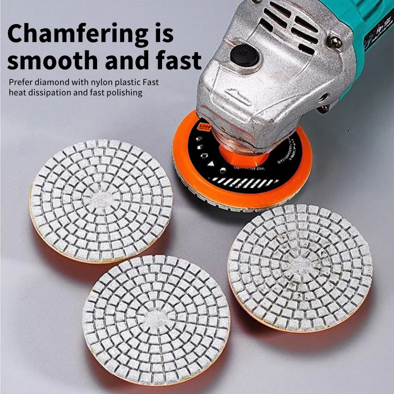1 Stück 4 Zoll (100 mm) Diamant-Polierpad-Set, für Nass- und Trockengebrauch, für Granit, Beton, Marmor, Schleifscheiben-Set – Detail 1