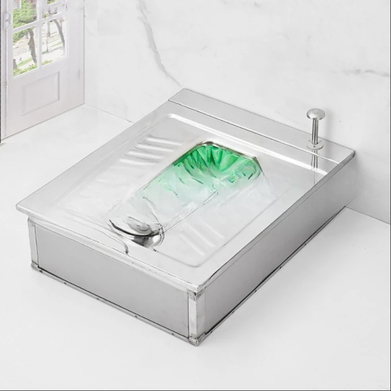 Stainless steel squatting toilet foot pedal packing machinery mobile toilet toilet