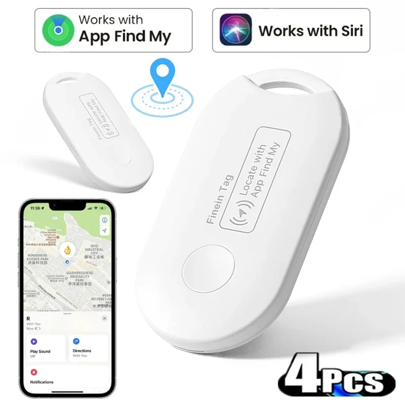 

4PCS GPS Tracker Locator Bluetooth Tag Device Finders Work with Apple Find My APP Anti-Lost Smart Tracker for Key Wallet Pet Car