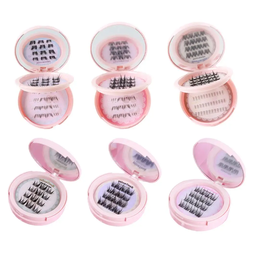 Sztuczne rzęsy DIY, kępki rzęs do przedłużania, puszyste sztuczne rzęsy do makijażu, bezklejowe kępki rzęs, przenośne narzędzia do makijażu.