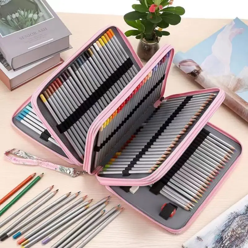 Pencil Case School Pencilcase Supplies 200 Slots Stationery Bag Organizer Large Capacity Pen Box Astethic Holster Material Kit