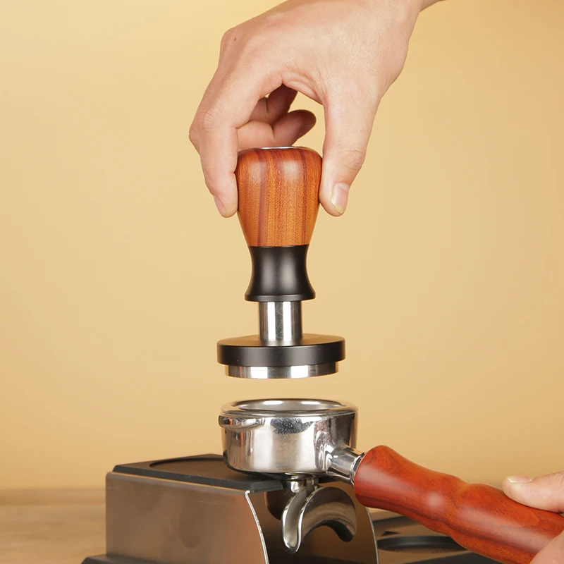 

Stainless Steel 58MM Flat Press Coffee Pressure Tamper Calibrated Elastic Powder Compactor Coffee Powder Hammer
