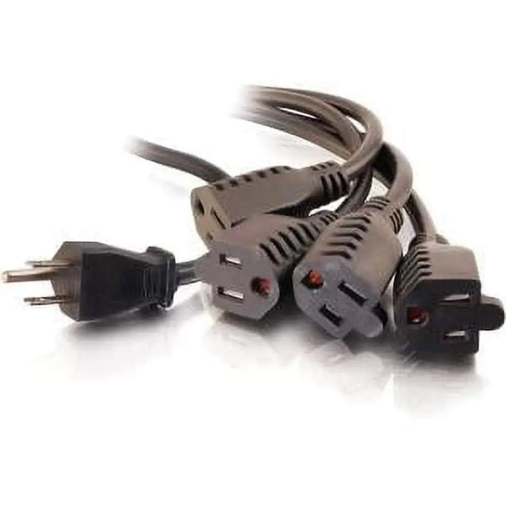 6FT Power Cord Splitter 1-to-4 NEMA 5-15P to 5-15R Adapter