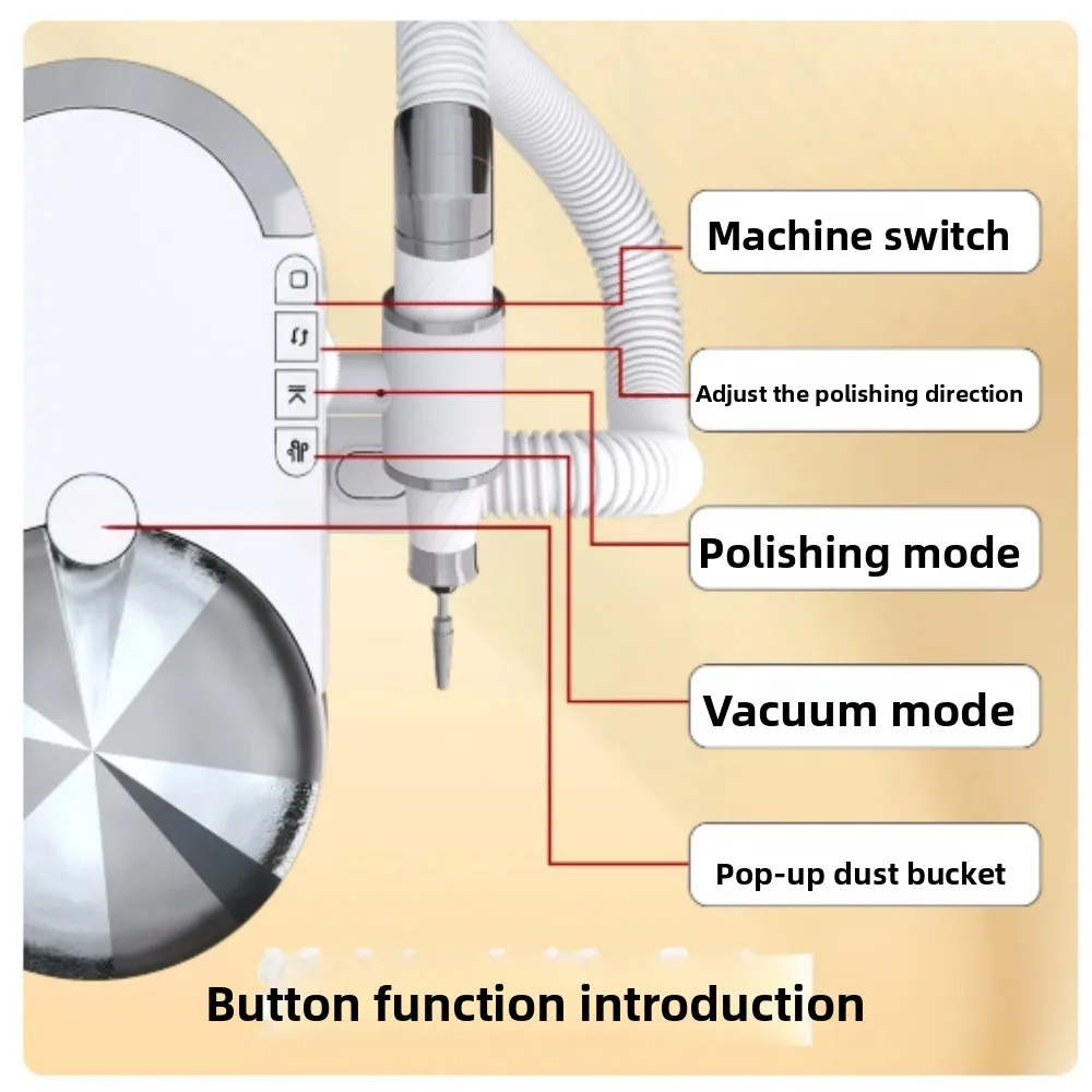 2 in 1 Electric Nail Drill with Vacuum Dust Collector for Salon Gel Removal Manicure