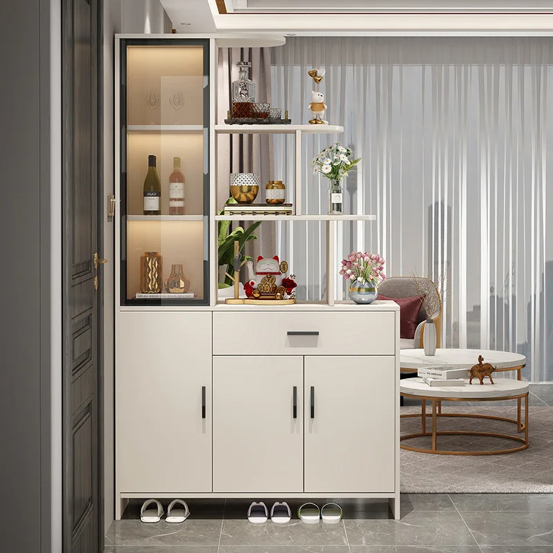 Solid wood porch cabinet shoe cabinet integrated living room wine cabinet partition cabinet entry door decorative cabinet foyer