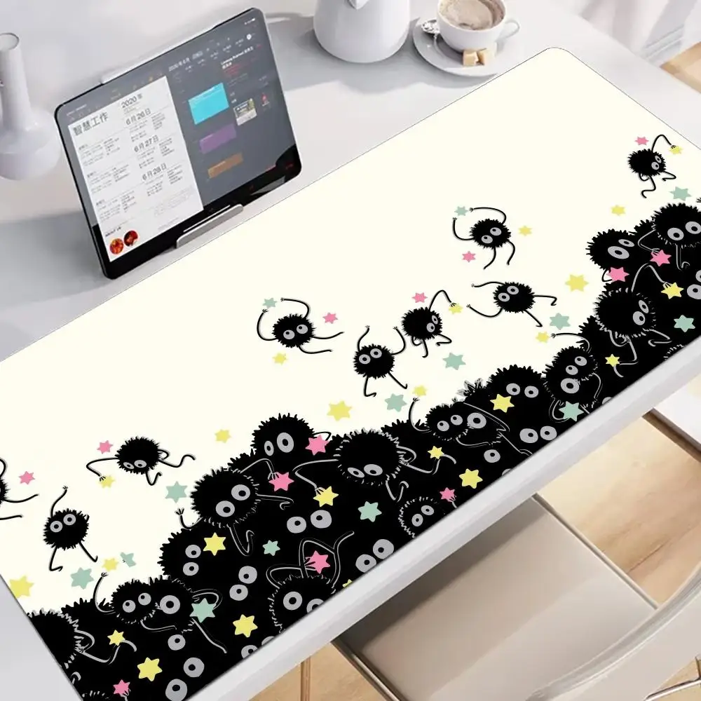 Cute Black Soot Sprite Mouse Pad Large Gaming Non Slip Mousepad Laptop Tablet Nootbook Game Rug Mat Art Mausepad Mini Pc Playmat