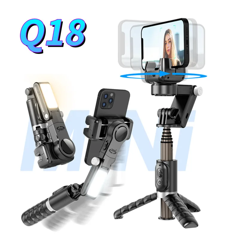 Mobile phone head stabilizer 3-axis selfie stick anti-shake desktop tripod lazy live mobile phone stand table