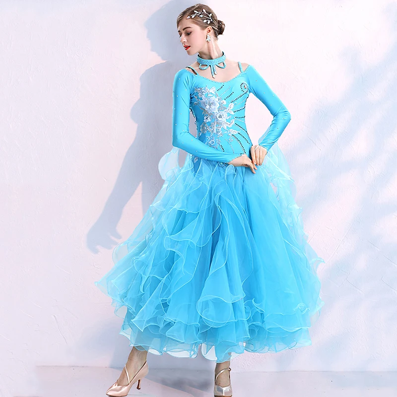 Green Ballroom Dance Competition Dresses Standard Women\'s Performance Clothes  High End Tango  Waltz Modern Stage Wear Costume