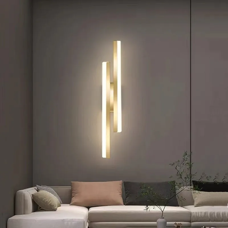 Modern LED Wall Lamps Simple Line Strip Wall Light Acrylic Indoor Sconce for Bedroom Living Room Home Decoration Corridor