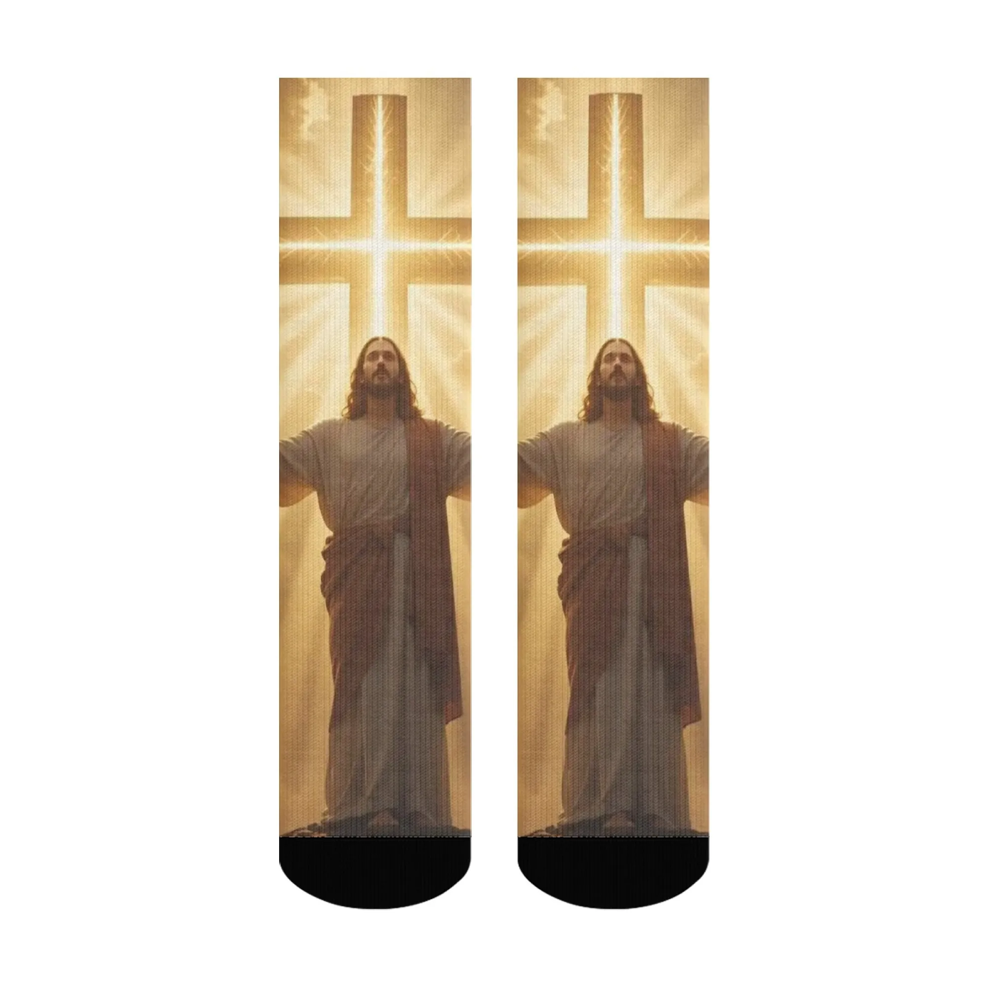 Heilige Kunstsocken! Das exquisite Bild Jesu mit Halo ist eine Andachtsleinwand für Kunstliebhaber mit religiösen Themen