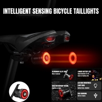 Smart Brake Induction Bicycle Tail Light MTB Road Bike Seatpost Saddle Rear Light Waterproof USB Charging Cycling Taillight SR1